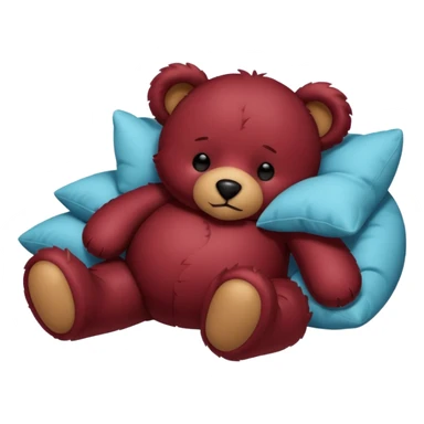 Maroon colored teddy bear sleeping sticker