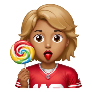 Gay pride 49ers fan licking rainbow lollipop sticker
