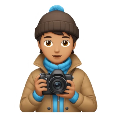 fotographer with winter clothes sticker