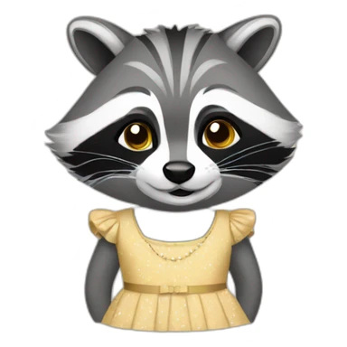 raccoon wearing a frock sticker