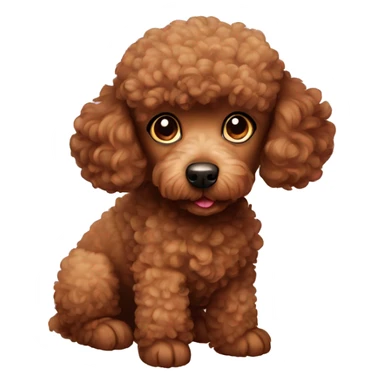 Cute brown poodle sticker