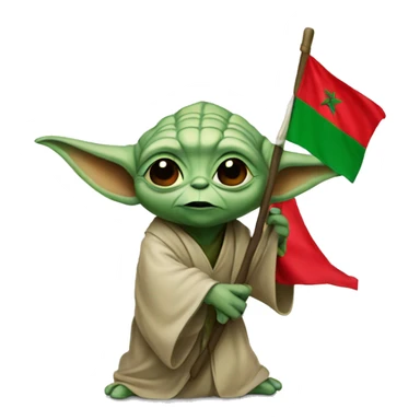 YODA HOLDING MOROCCO FLAG sticker