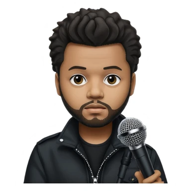 The weeknd holding microphone sticker