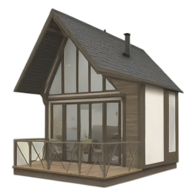  Modern A frame cabin sticker