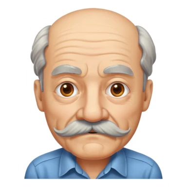 black mustache old man,Big mustache.
negative: Dont use same face style. sticker