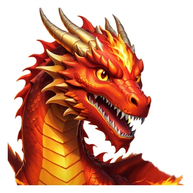 cinematic-noble-fierce-fire-dragon-portrait-emoji,-poised-and-imposing,-with-a-muscular,-scaled-body-ablaze-in-fiery-hues-of-crimson,-molten-orange,-and-molten-gold,-and-intense,-burning-eyes-that-mirror-the-heart-of-a-volcano;-rendered in detail sticker