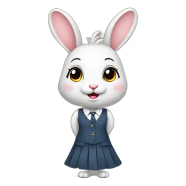 A cute rabbit with long eyelashes as a teacher wearing a dress  sticker