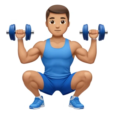 man with blue shorts doing side-lateral raise (T pose) with light dumbbells sticker