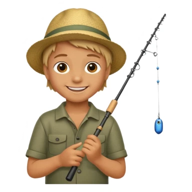 kids fishing rod sticker
