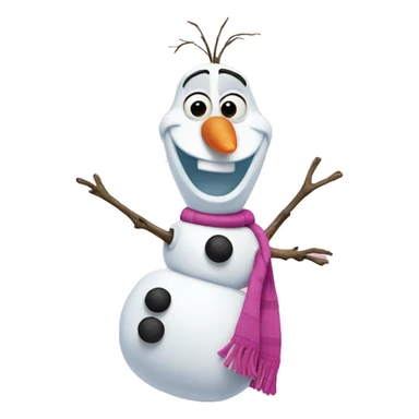 Olaf from frozen pink  sticker