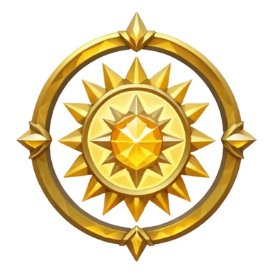 fantasy magic golden halo low poly sticker