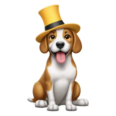 Dog farting while wearing a hat sticker