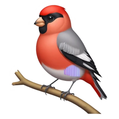 Round and cute bullfinch sticker