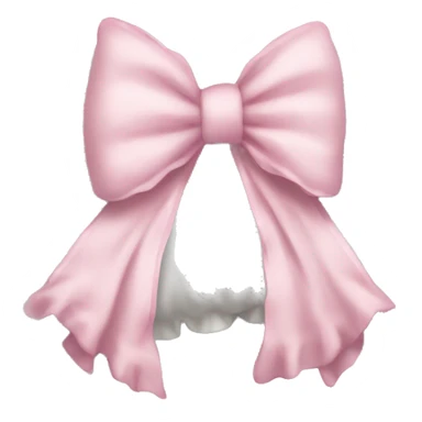 White ruffled pillow with light pink bow sticker