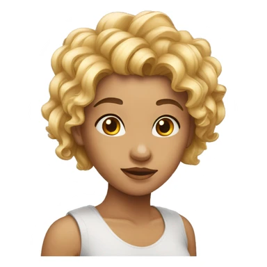 Mulher com cabelo cacheados  sticker