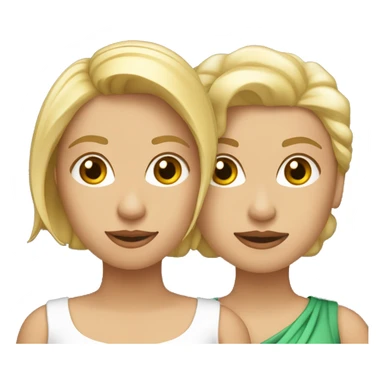 Dos amigas una rubia y otra morena abrazándose  sticker