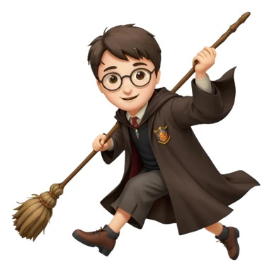 Harry potter flying on a broomstick sticker
