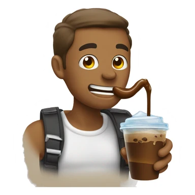 Slurping your iced coffe  sticker