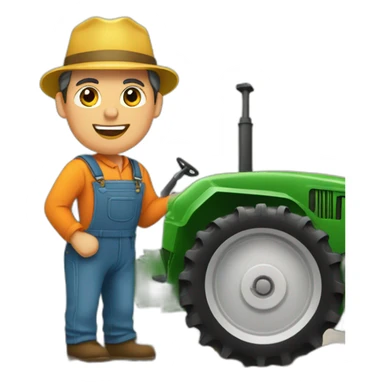 homme agriculteur avec son tracteur sticker