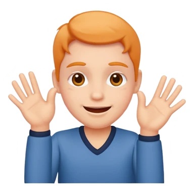 Blushing happy face with jazz hands sticker