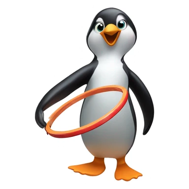 Penguin hoola hooping sticker
