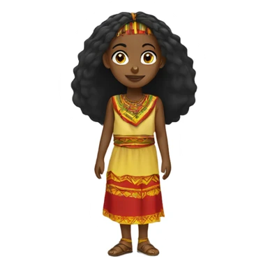 An Ethiopian girl wearing cultural attire sticker