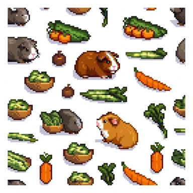 guinea pig eating vegetables sticker