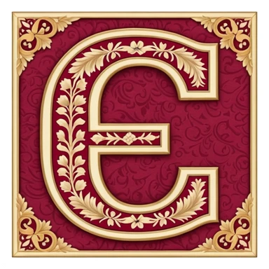  letter c made out of persian carpet texture sticker