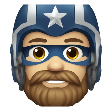 captain america face, helmet and a beard sticker