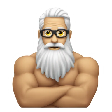 Swimming guy white hair beard muscles googles sticker