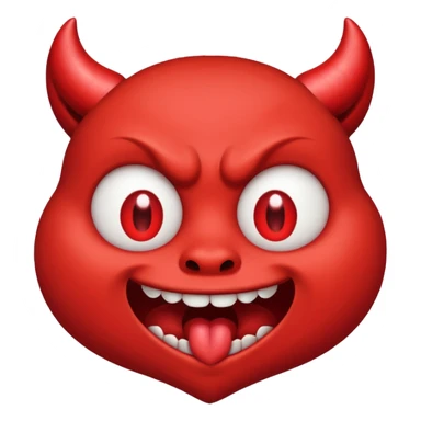 Devil's face? With heart-shaped eyes. An open, drooling mouth. sticker