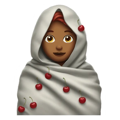 Woman with cherry hair in a blanket sticker