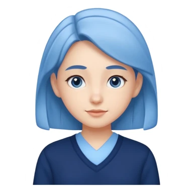 cute school girl jewish  navy jumper with light blue by the v neck on the jumper light blue shirt sticker