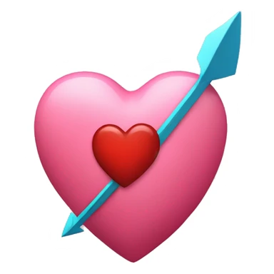 An heart being hurt by an arrow in 3D sticker