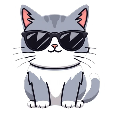 Cat with sunglassesi sticker