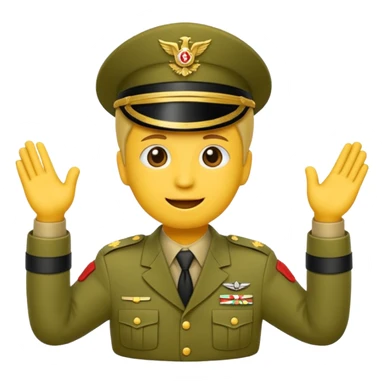 Eine salutierenden Emoji (Hautfarbe: gelb ) in Armee Klamotten männlich salutierend sticker