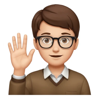 NERD WITH GLASSES USING ONE HAND PUSH sticker