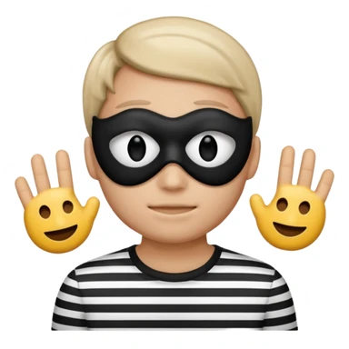 
black and white striped shirt criminal emoji sticker