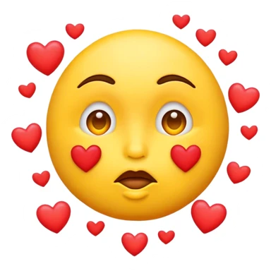 Kissing face emoji with hearts surrounding  sticker