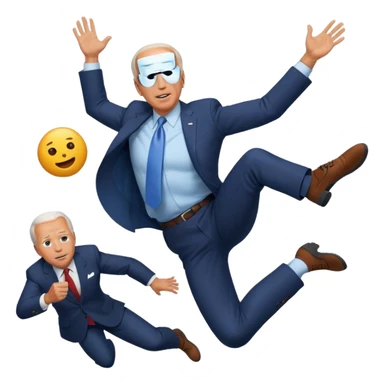 joe biden falling out a plane on the ground sticker