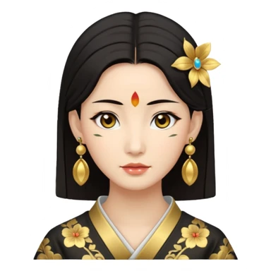 ancient japanese woman with earrring sticker