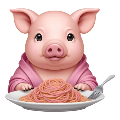   renaissance monalisa pig with pink spaghetti background  sticker
