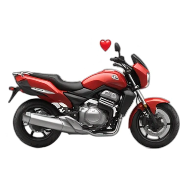 Moto qui fait un bisou avec un coeur sticker