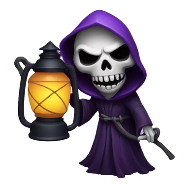 Creepy Purple grim reaper holding a lantern sticker