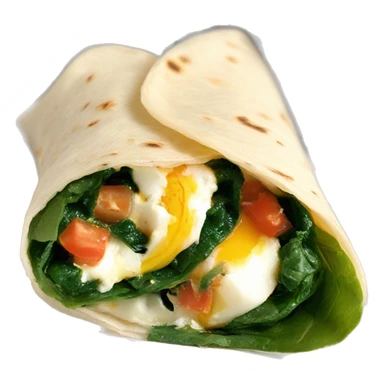 spinach feta egg white tomato tortilla wrap sticker