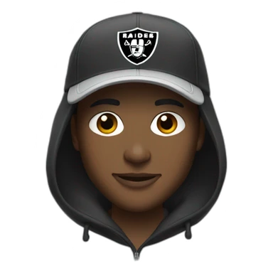 Me in a raiders hoodie and hat sticker