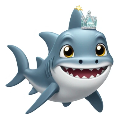 Cute shark with a wand and tiara sticker