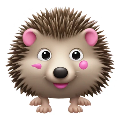 Hedgehog with a pink nose sticker
