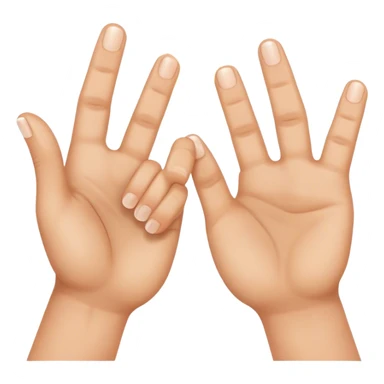two hands with index fingertips touching, thumbs straight sticker