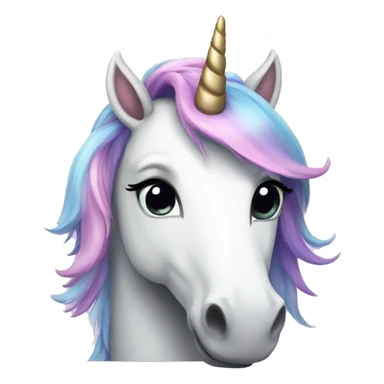 a unicorn that is so so so so happy and she has beautiful dark eyelashes sticker